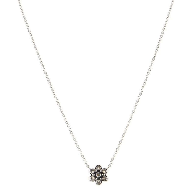 tiffany flower necklace silver