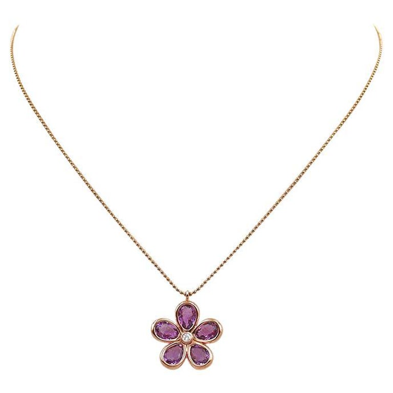 Tiffany and Co. Garden Flower Rose Gold Amethyst and Diamond Pendant ...