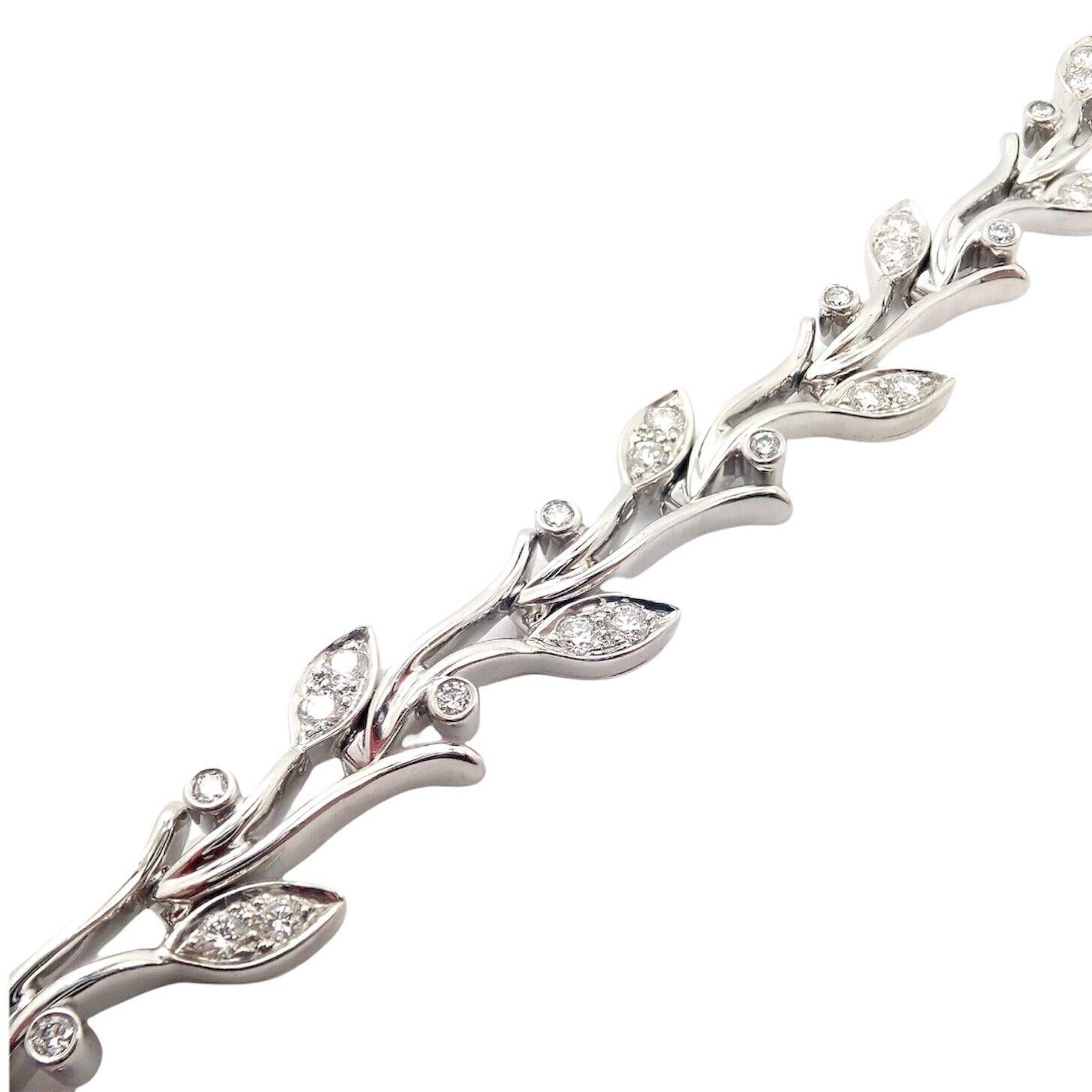 Tiffany & Co Garland 2.25ct Diamond Platinum Tennis Bracelet In Excellent Condition For Sale In Holland, PA