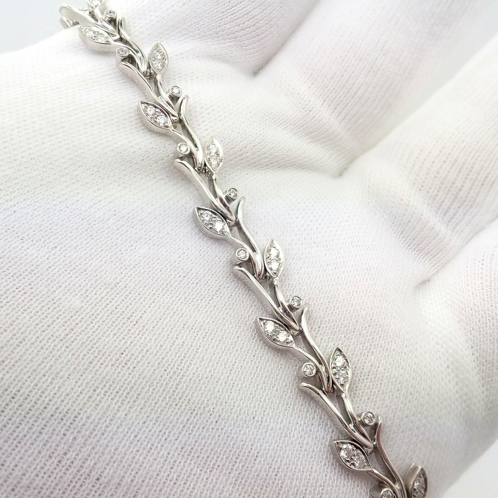 Women's or Men's Tiffany & Co Garland 2.25ct Diamond Platinum Tennis Bracelet