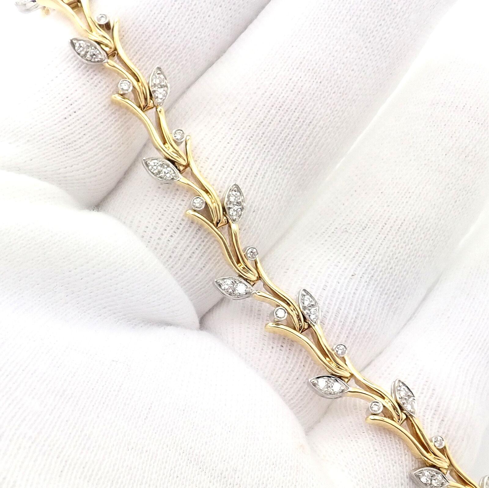 Tiffany & Co. Garland 2.25ct Diamond Yellow Gold Platinum Tennis Bracelet 1