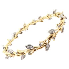 Vintage Tiffany & Co. Garland 2.25ct Diamond Yellow Gold Platinum Tennis Bracelet