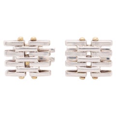 Tiffany & Co. Gatelink Sterling Silver & 18 Karat Gold Cufflinks