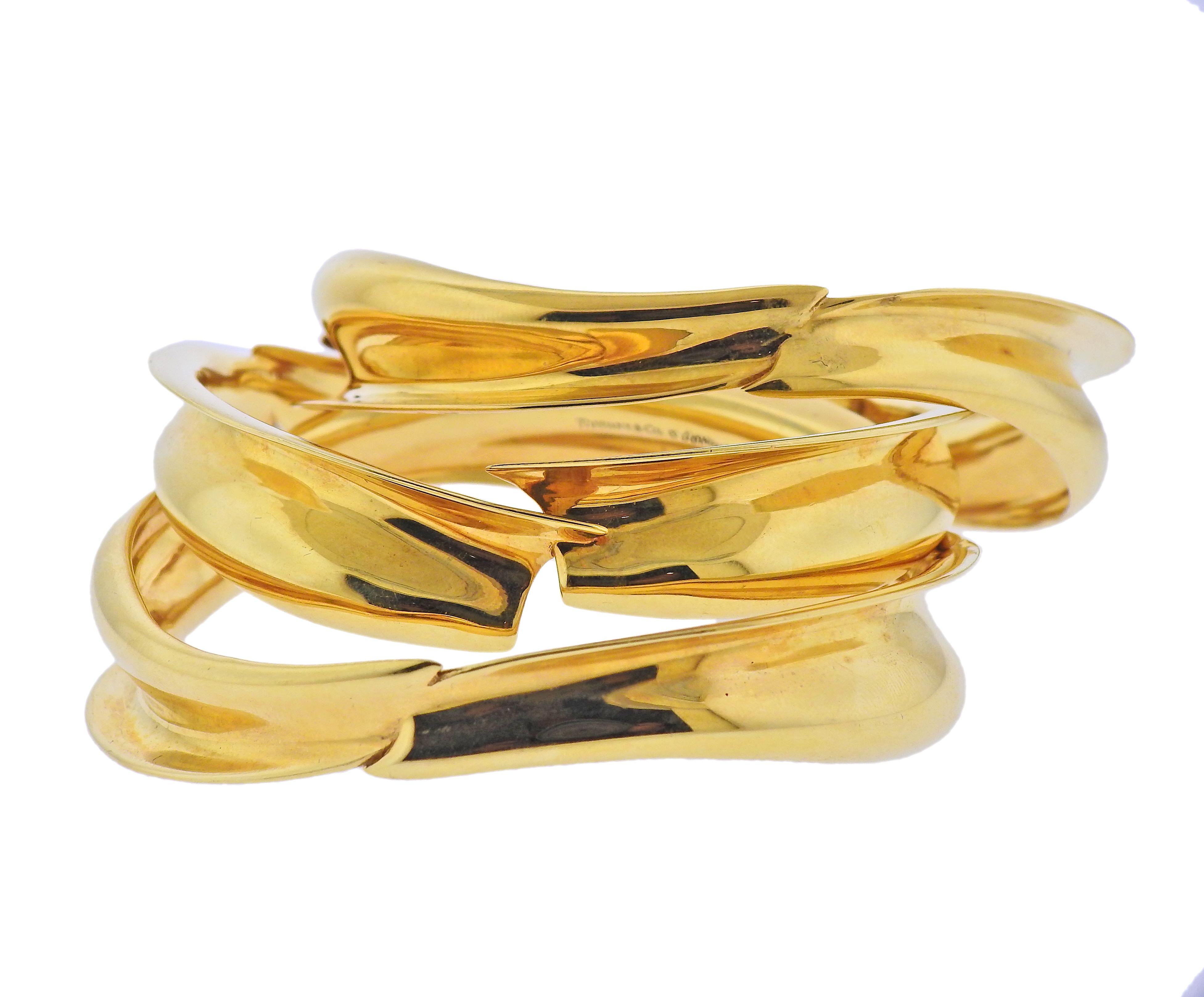 Women's Tiffany & Co. Gehry Fish Gold Bangle Bracelet Set of 3