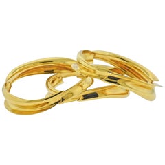 Tiffany & Co. Gehry Fish Gold Bangle Bracelet Set of 3