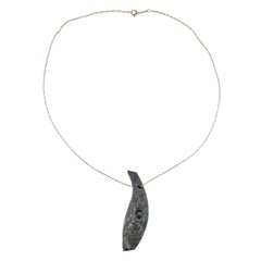 Tiffany & Co. Gehry Jade Fish Gold Pendant Necklace