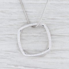 Tiffany & Co Gehry Torque Diamond Eternity Square Necklace 18k White Gold 18"