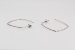 Tiffany & Co Gehry Torque Large Diamond 18k White Gold Hoop Earrings