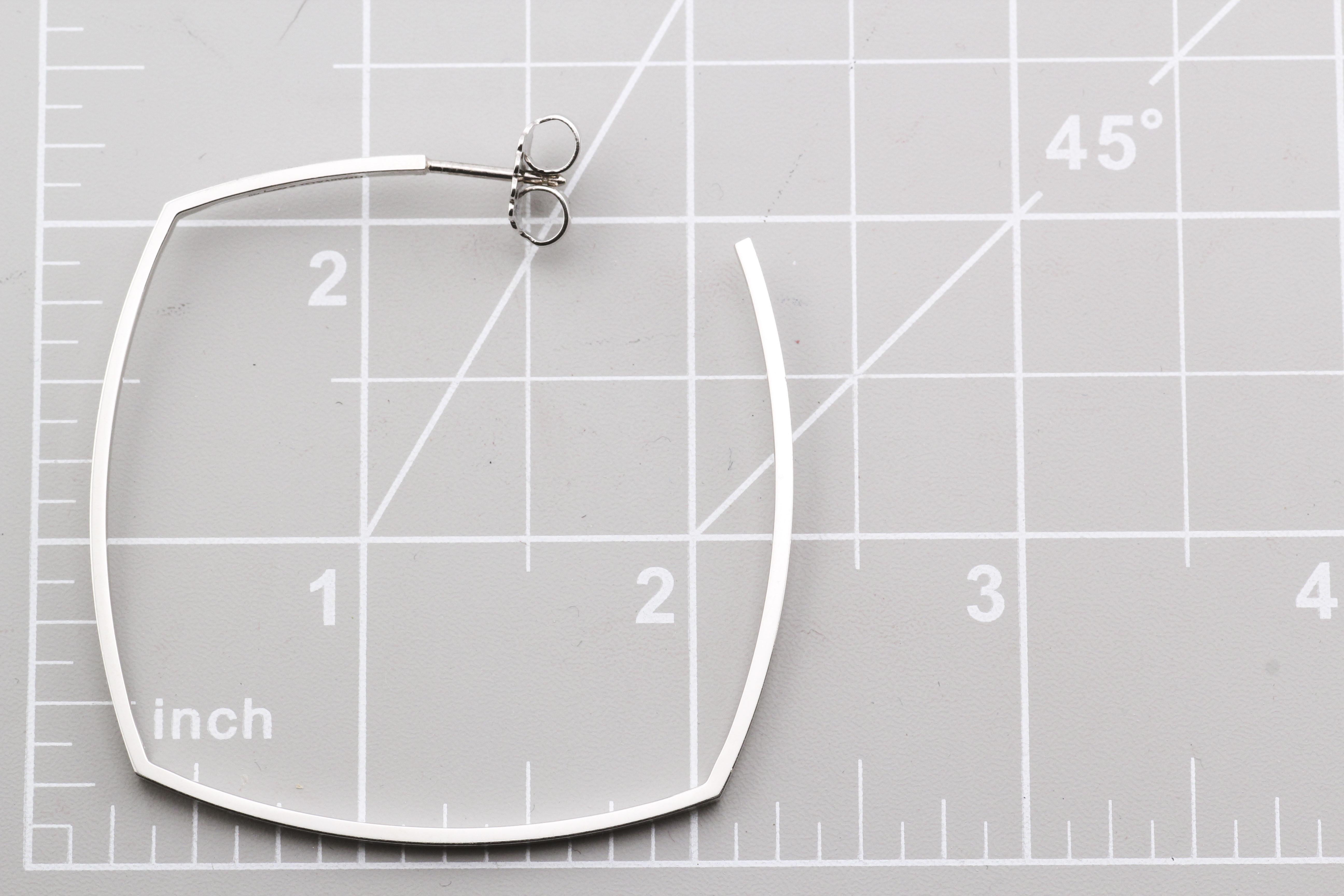 Tiffany & Co Gehry Torque Large Diamond 18k White Gold Hoop Earrings For Sale 3