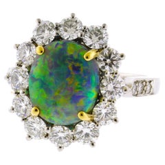 Tiffany & Co. Gem Black Opal and Diamond Ring