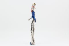 Tiffany & Co. Gene Moore Circus Clown on Stilts Enamel Sterling Silver Figurine
