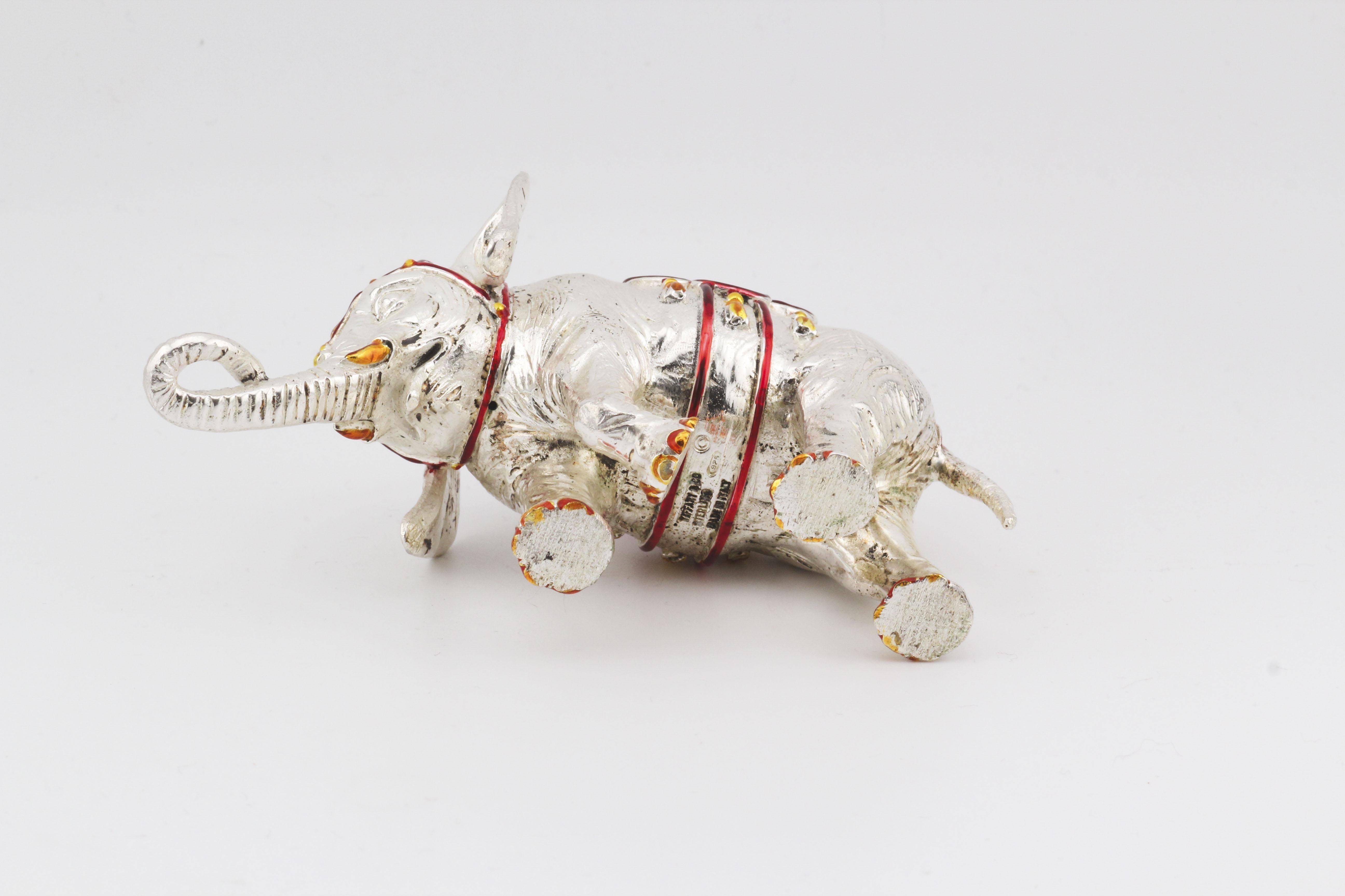 Tiffany & Co. A.A. Moore in argento smaltato Elefante del Circo in vendita 2