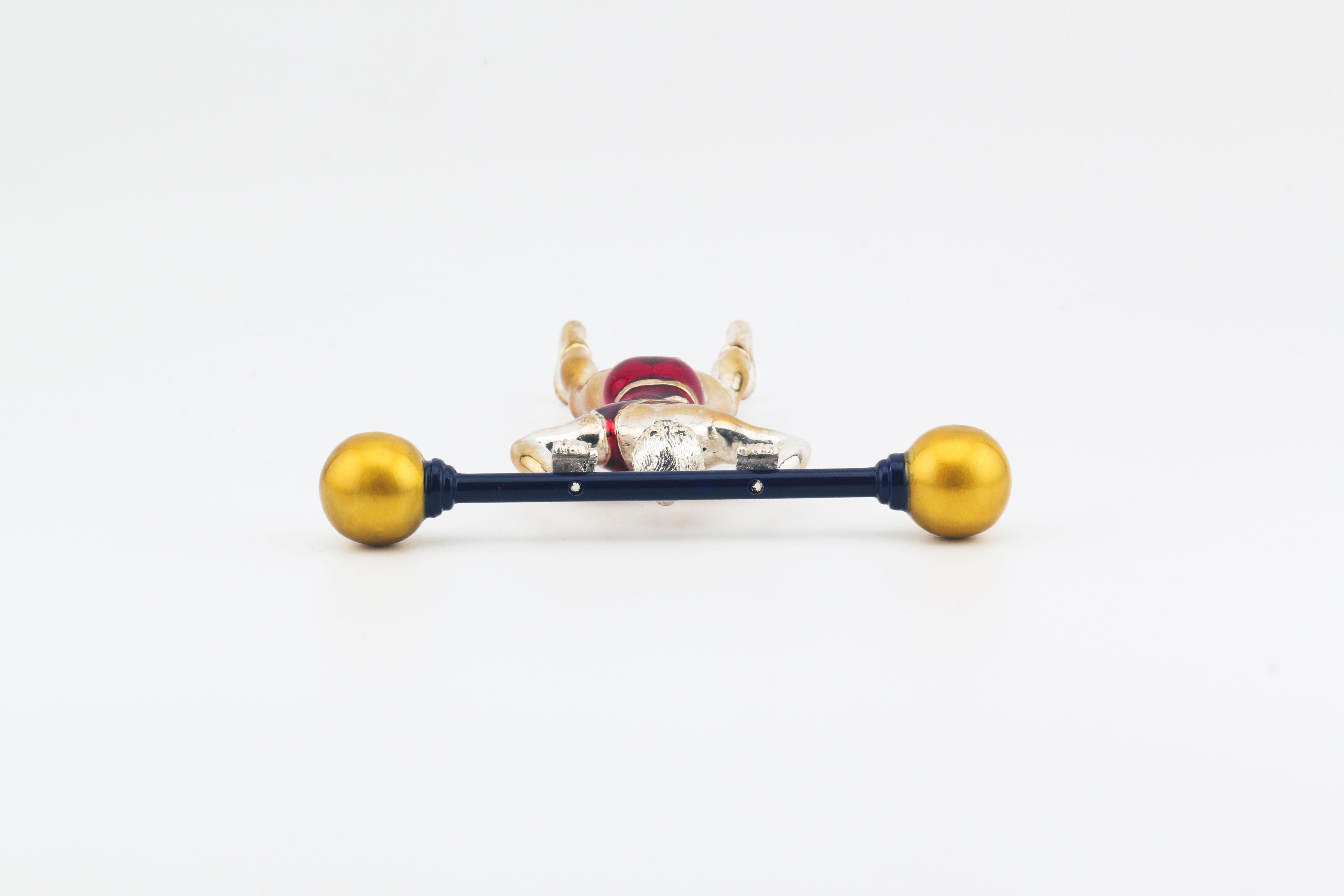 Tiffany & Co Gene Moore Sterling Silver & Enamel Circus Strongman 1