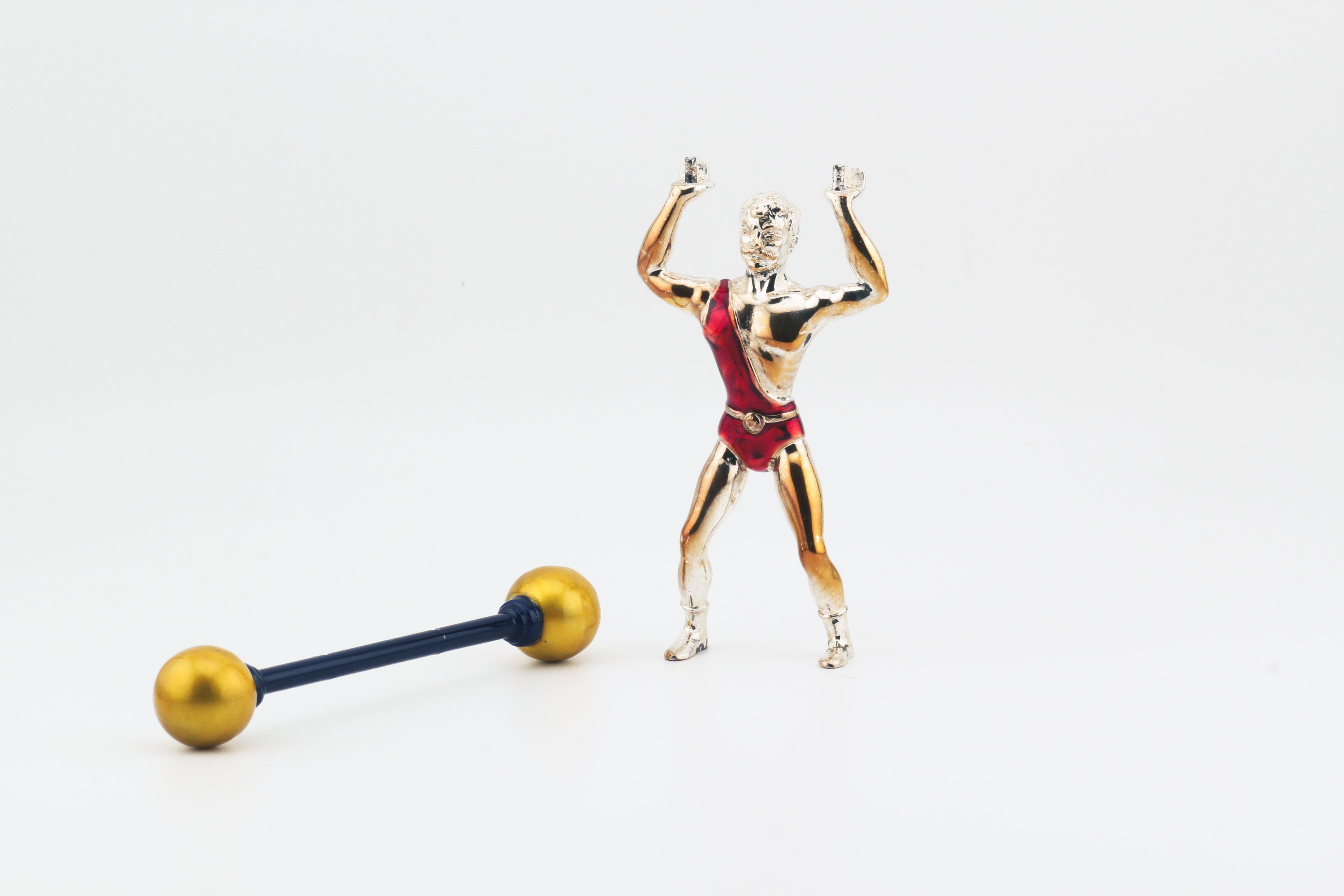 Tiffany & Co Gene Moore Sterling Silver & Enamel Circus Strongman 3