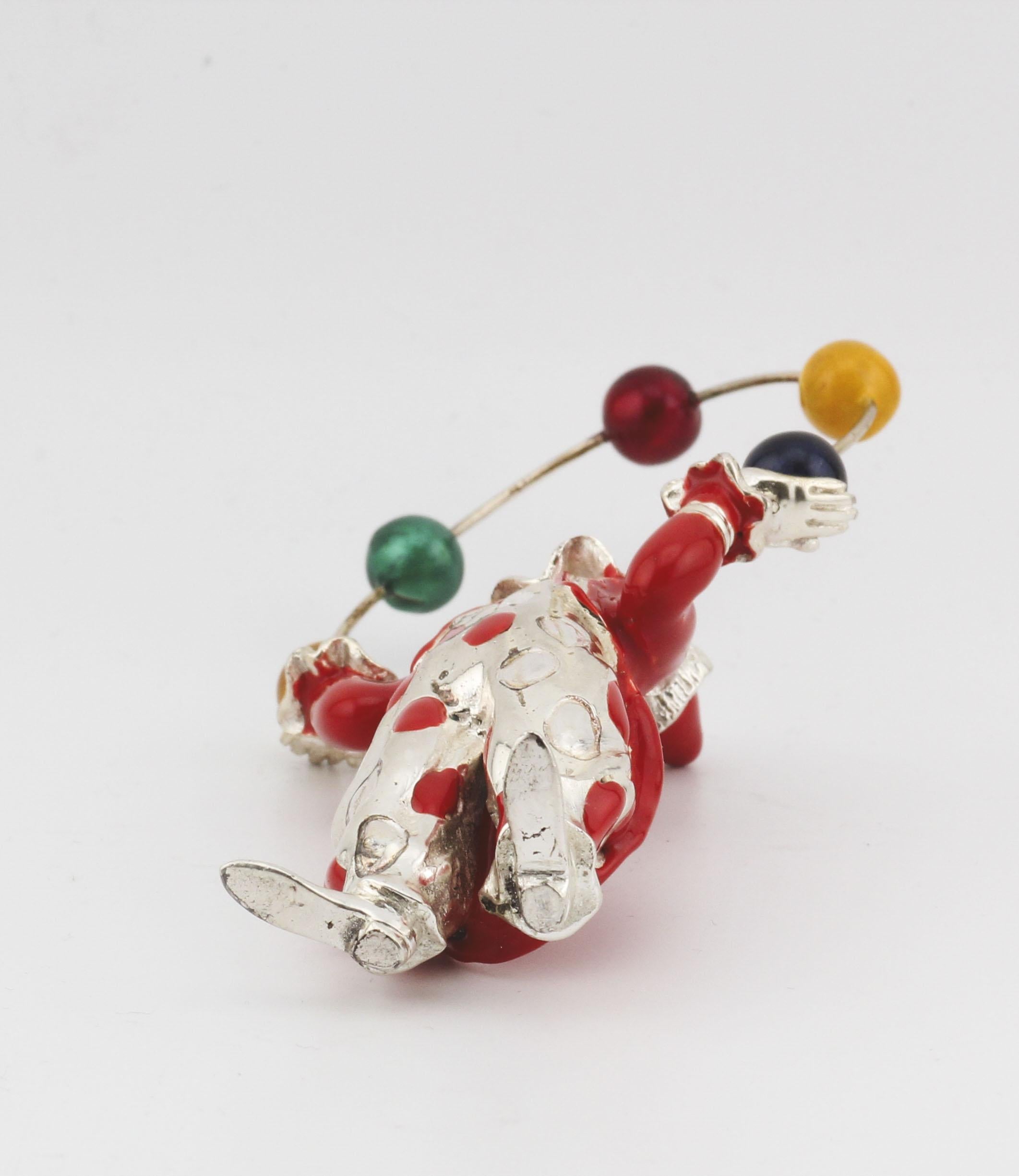 Tiffany & Co. Gene Moore Sterling Silver Enamel Juggling Circus Clown For Sale 1