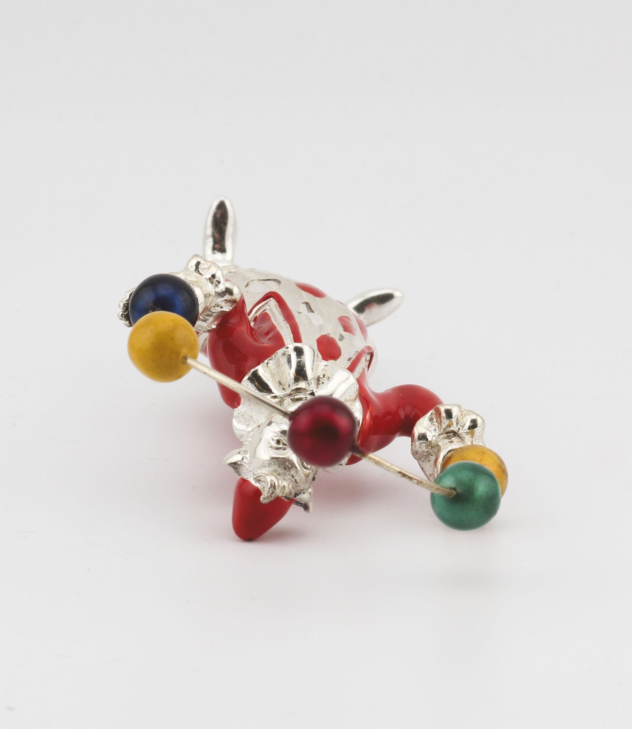 Tiffany & Co. Gene Moore Sterling Silver Enamel Juggling Circus Clown For Sale 2