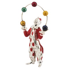 Tiffany & Co. Payaso de circo malabarista Gene Moore de plata de ley esmaltada
