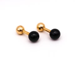 Tiffany & Co. Geometric Cufflinks in 14kt Yellow Gold with Black Onyx