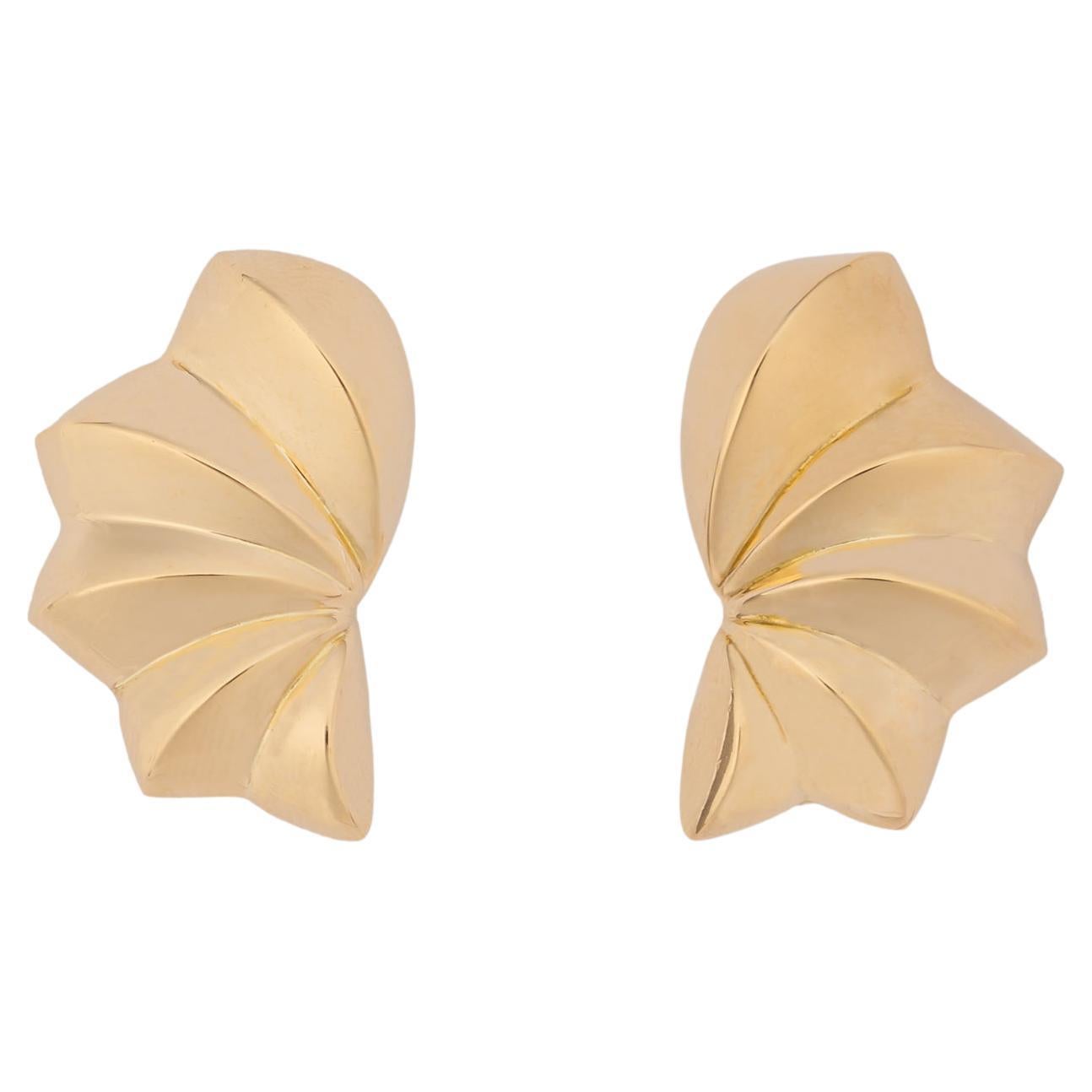 Tiffany & Co. Geometric Fan Motif Earrings For Sale
