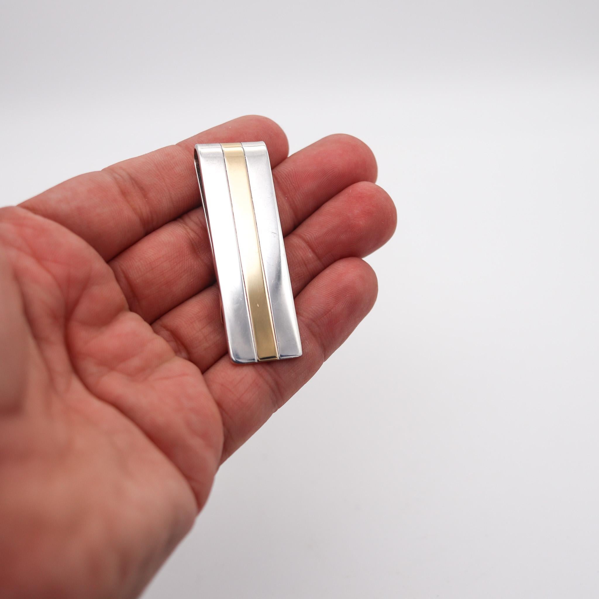 Tiffany & Co. Geometrischer Geldklammer aus massivem .925 Sterlingsilber mit 18 Karat Gold 2
