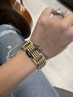Tiffany & Co. Georges Lenfant France 18k Yellow Gold & Onyx Bracelet Circa 1960s