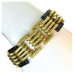 Tiffany & Co. Georges Lenfant France 18k Yellow Gold & Onyx Bracelet Circa 1960s