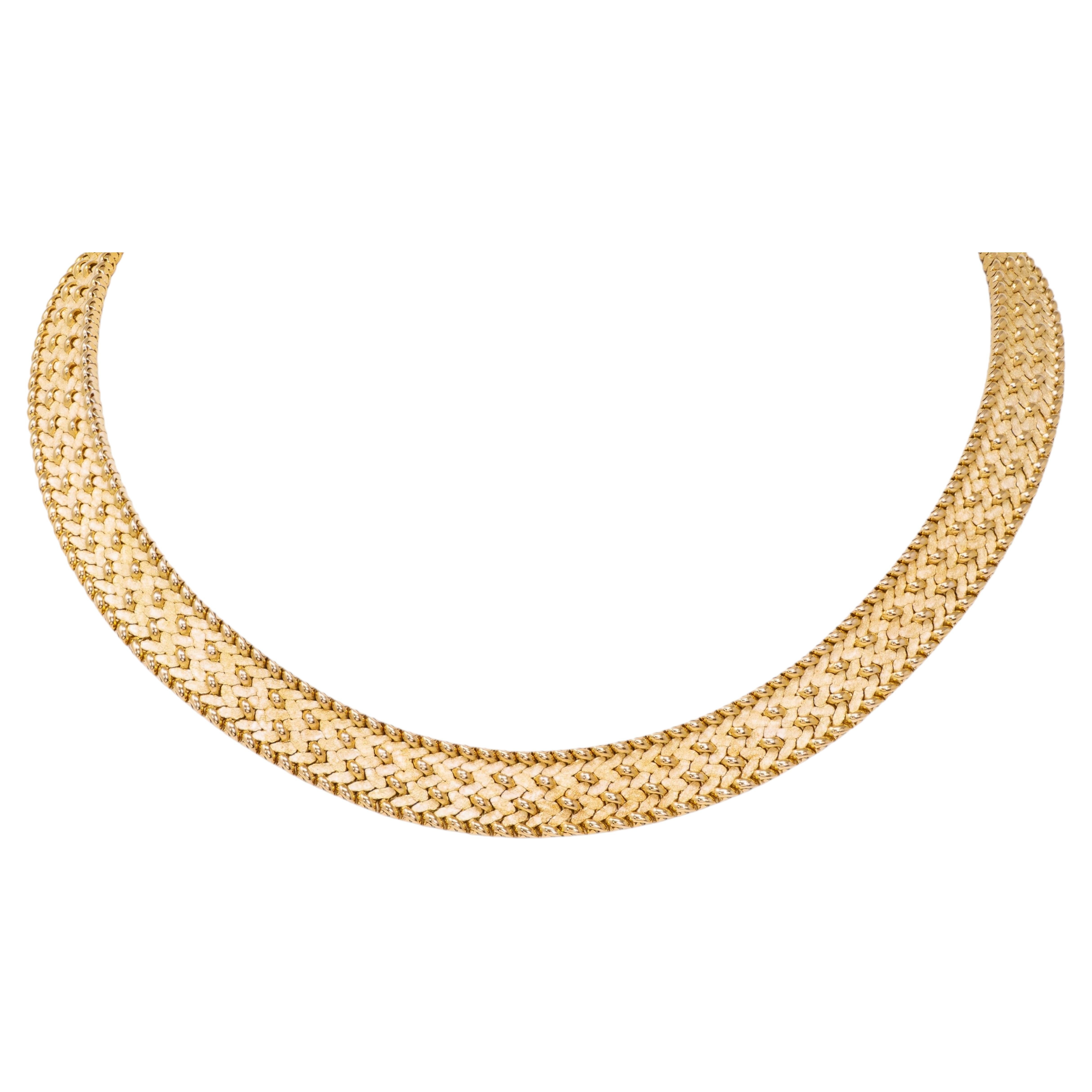 Tiffany & Co. Georges L'Enfant Francia Años 60 Collar de malla vintage de oro de 18 quilates