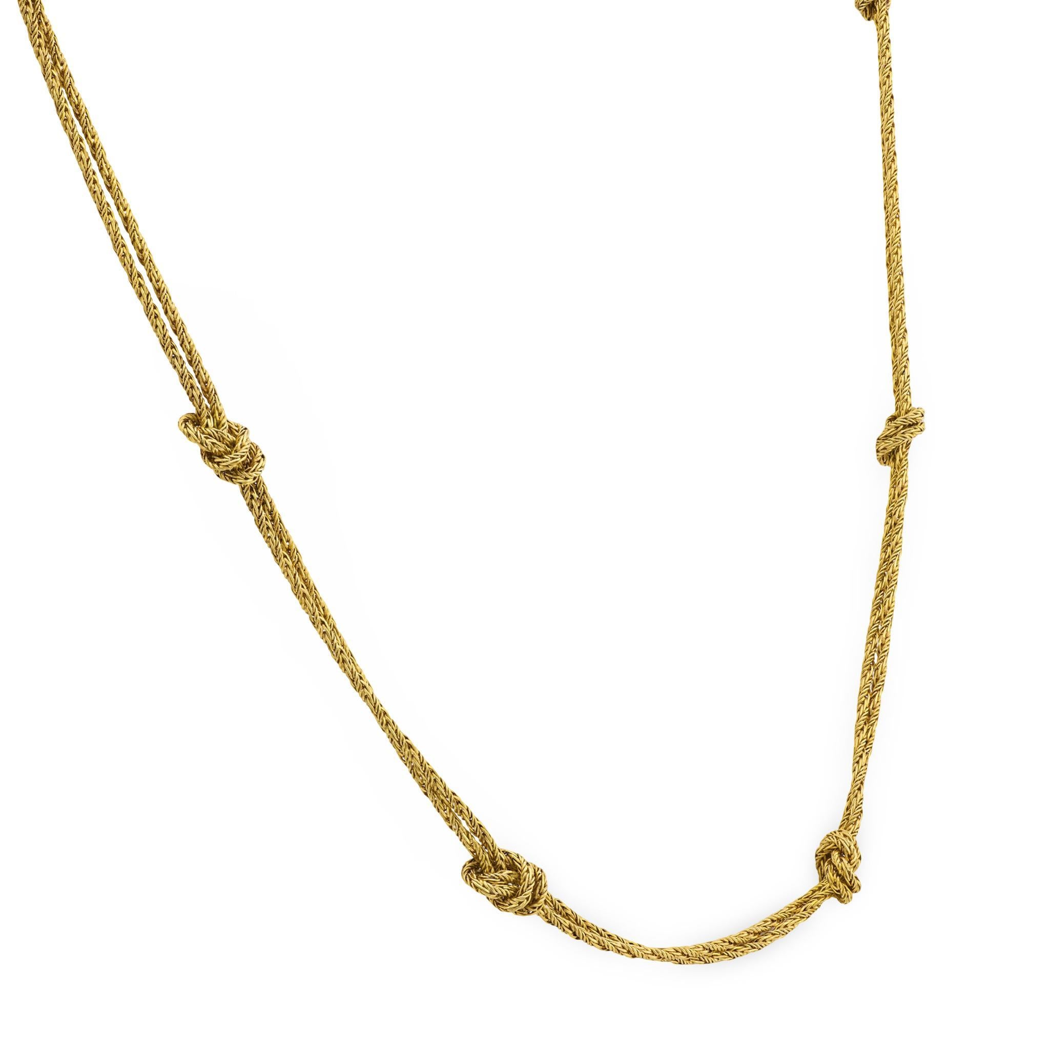 Modern TIFFANY & CO. German Estate 18k Knot Necklace For Sale