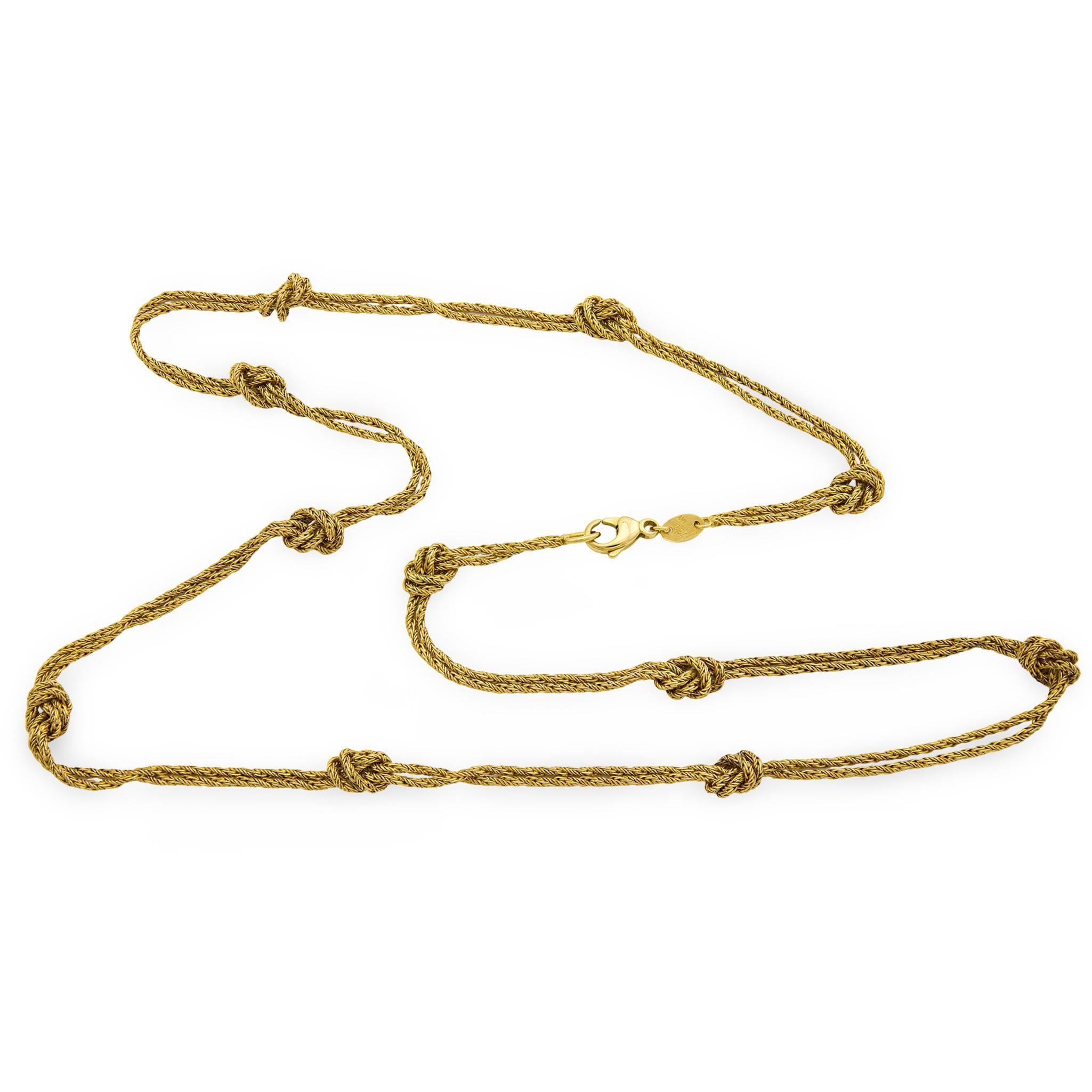 TIFFANY & CO. German Estate 18k Knot Necklace In Good Condition For Sale In Narberth, PA