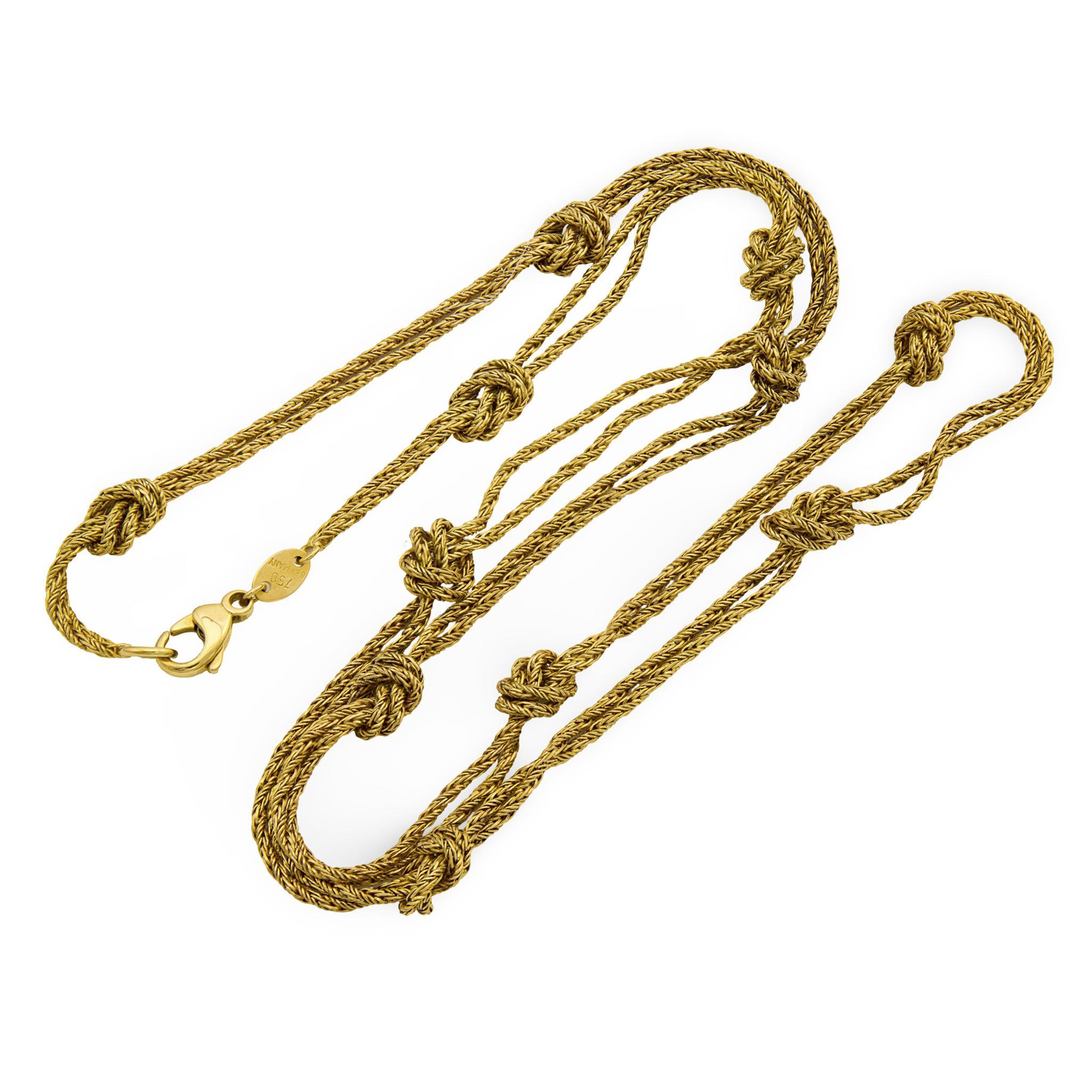 Women's TIFFANY & CO. German Estate 18k Knot Necklace For Sale