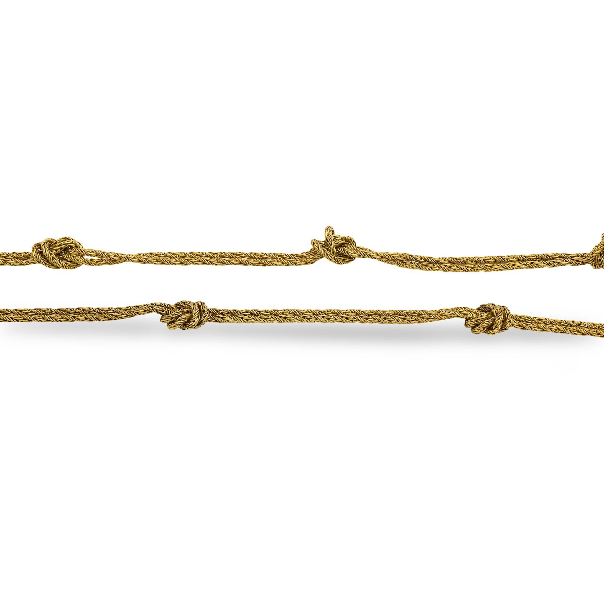 TIFFANY & CO. German Estate 18k Knot Necklace For Sale 1