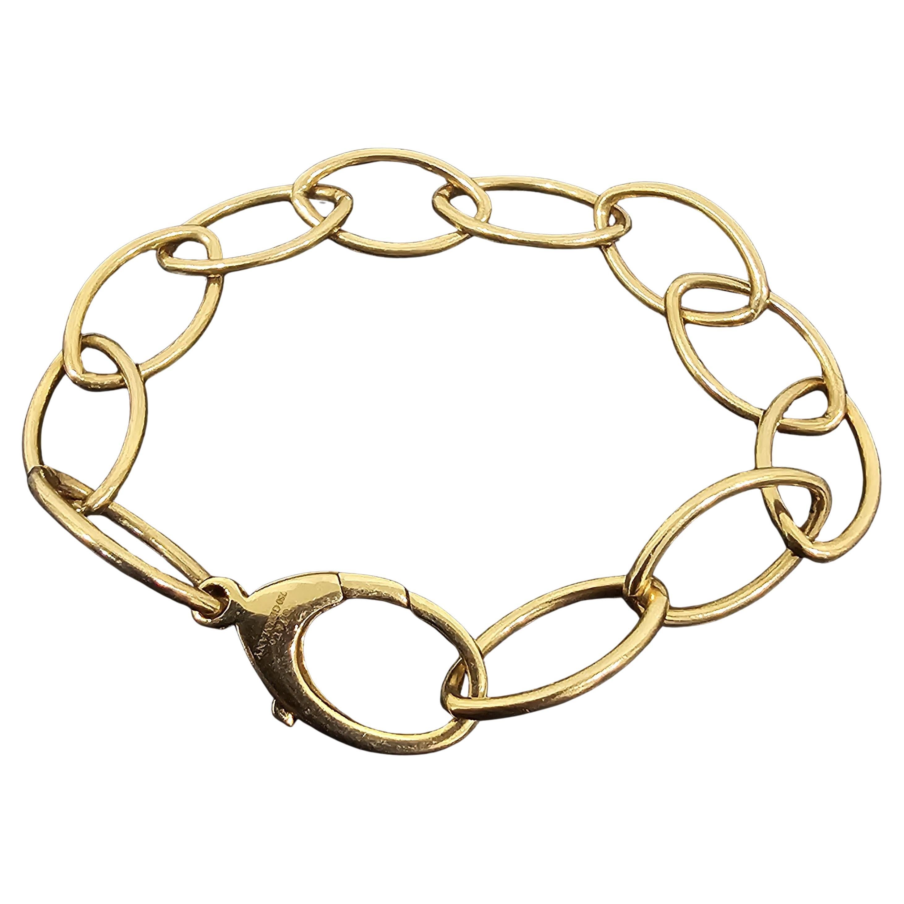 Tiffany
Co. Germany 18k 750 Yellow Gold Pear Shape Link Bracelet 16.2g 7.5"