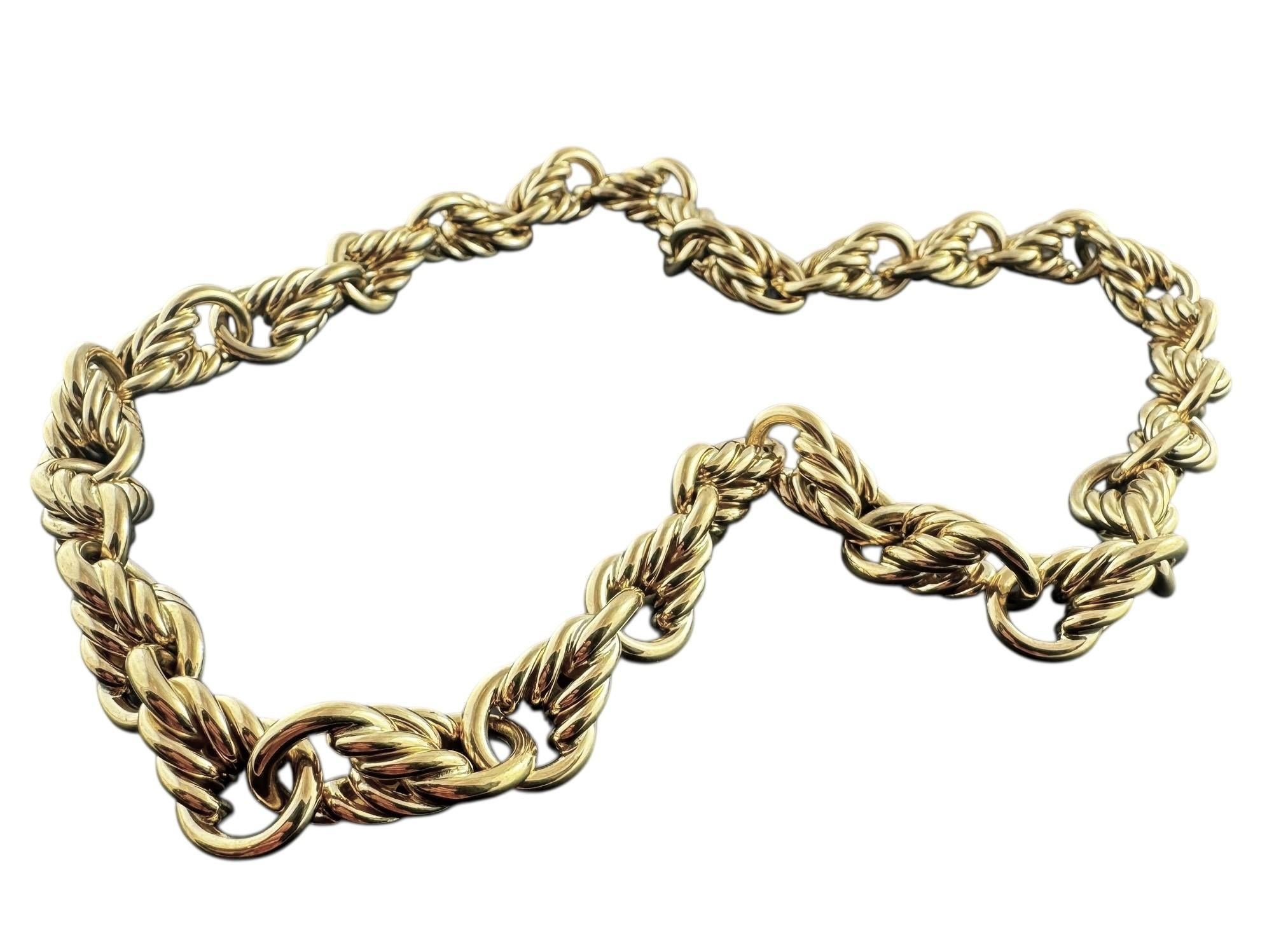 Tiffany & Co. Collier épais en or jaune 18 carats à maillons circulaires #21620, Allemagne Bon état - En vente à Washington Depot, CT