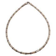 Tiffany & Co. Germany Aztec Etched Zig Zag Tube Bead Necklace