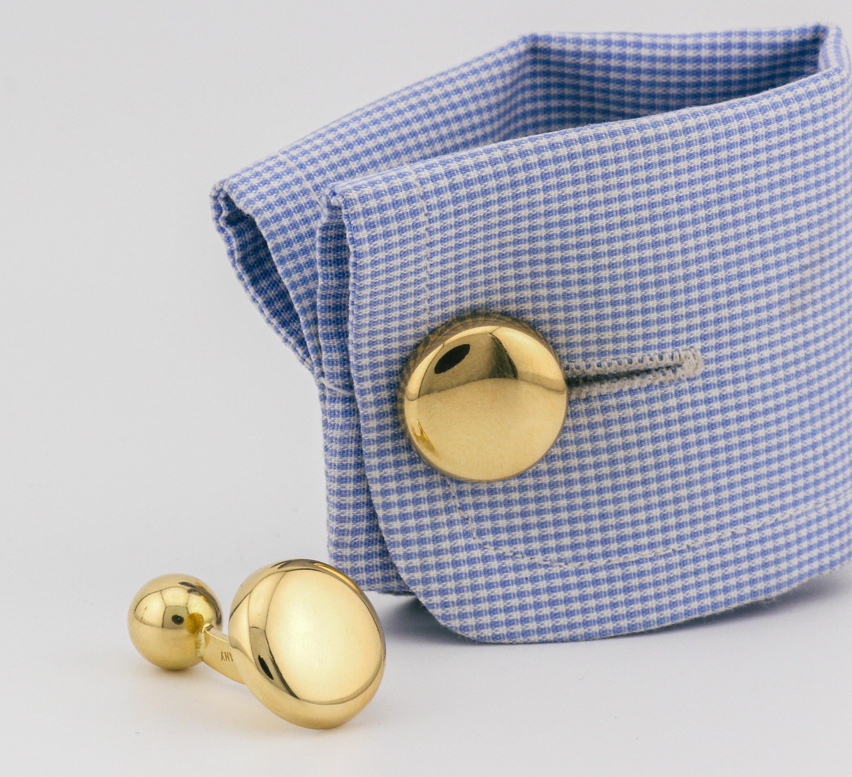 Tiffany & Co. Germany Engravable 18K Yellow Gold Cufflinks For Sale 3