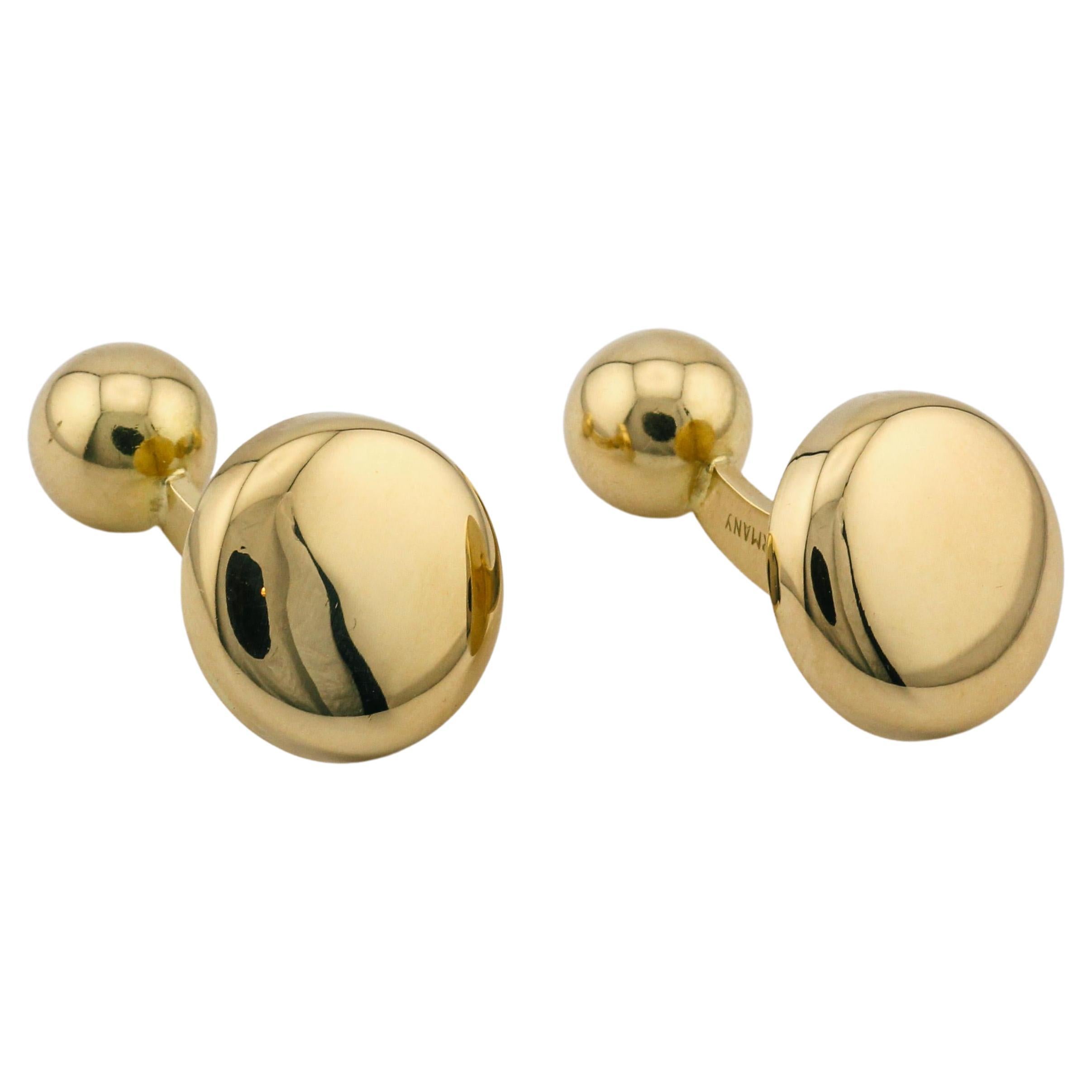 Tiffany & Co. Germany Engravable 18K Yellow Gold Cufflinks For Sale