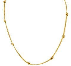 Tiffany & Co. Germany Retro 18 Karat Gold Woven Knot Necklace