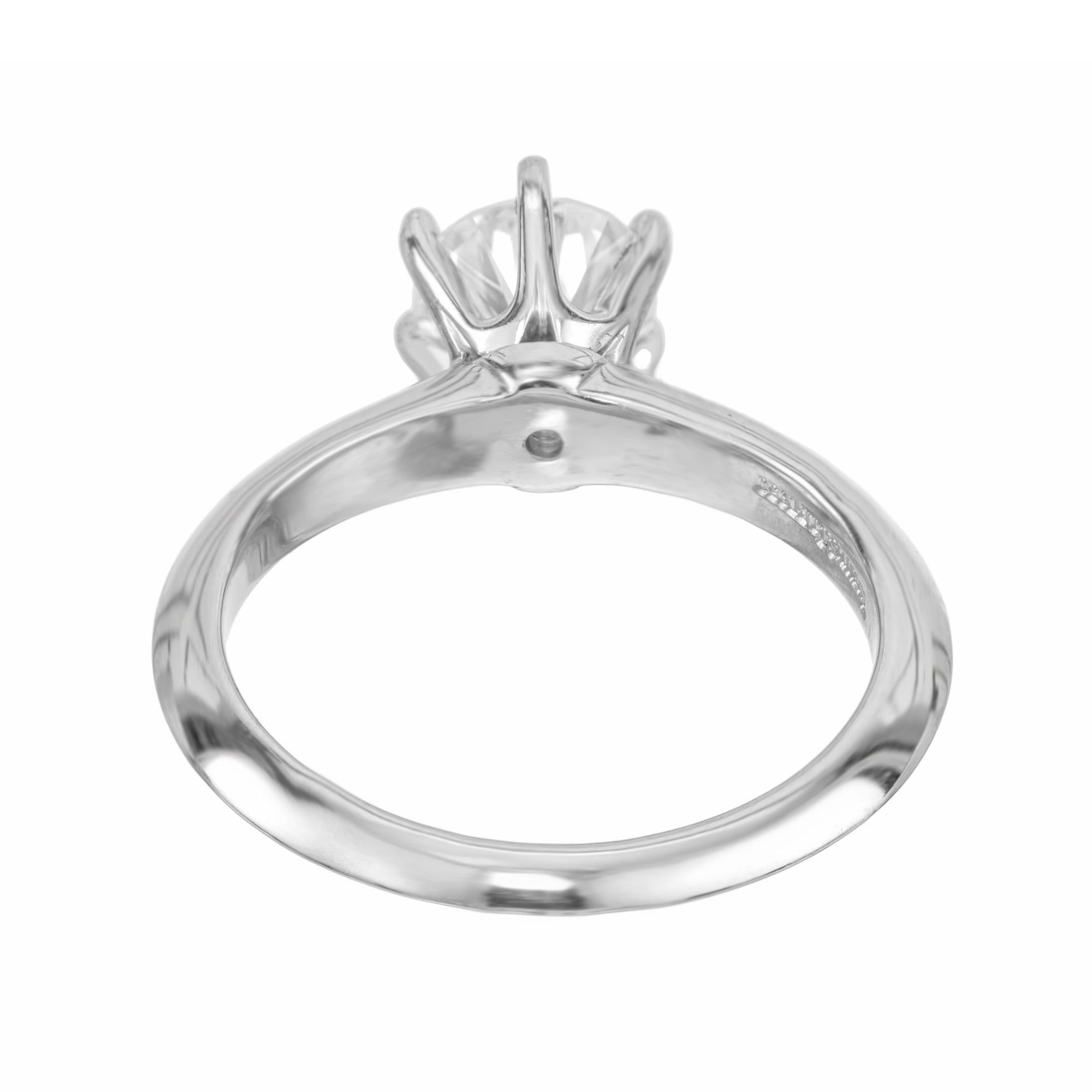 Tiffany & Co. Verlobungsring, GIA 1,00 Karat runder Diamant Platin Solitär 1