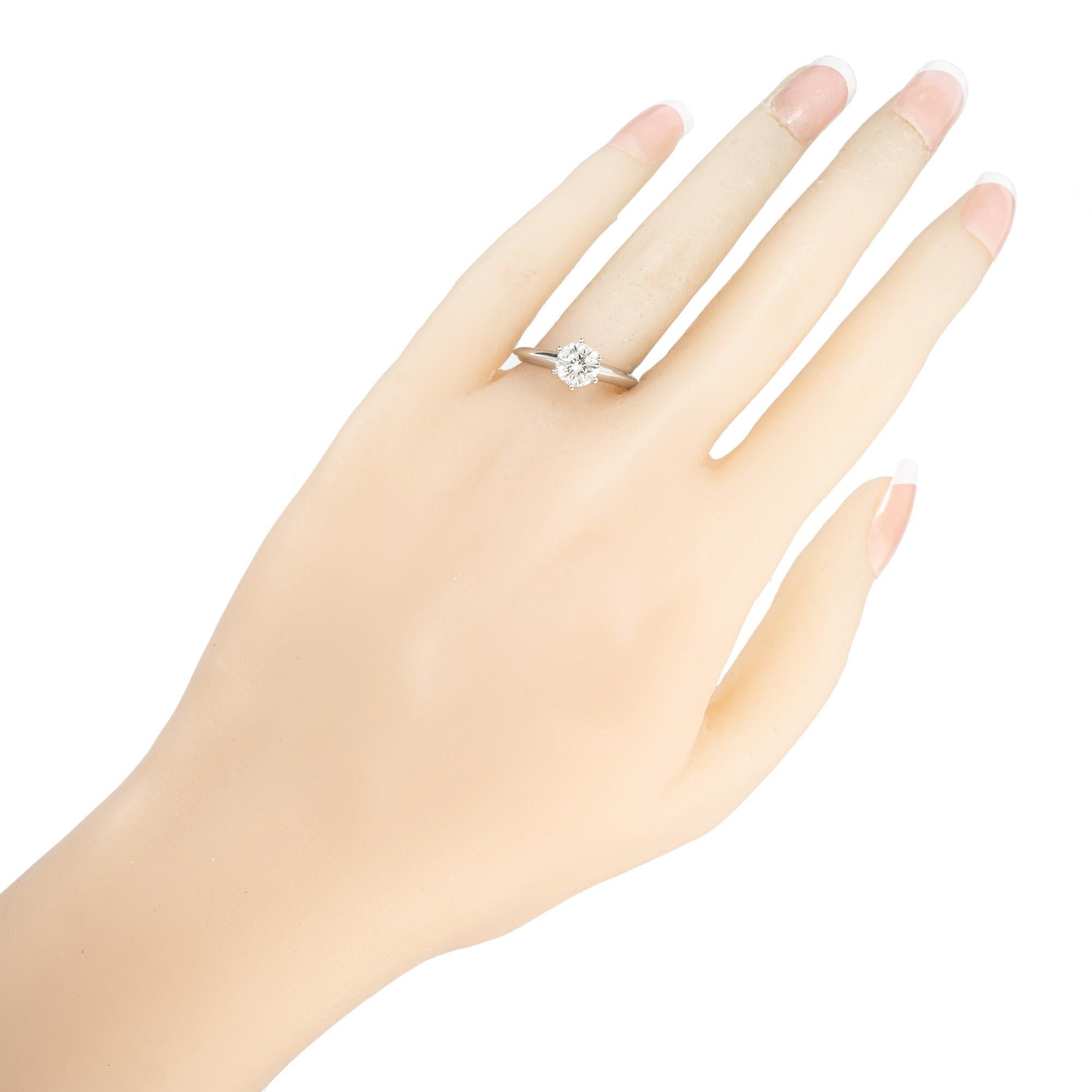 Tiffany & Co. Verlobungsring, GIA 1,00 Karat runder Diamant Platin Solitär 3