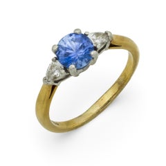 Tiffany & Co. GIA 1.15 carat Ceylon sapphire diamond 18k yellow gold ring