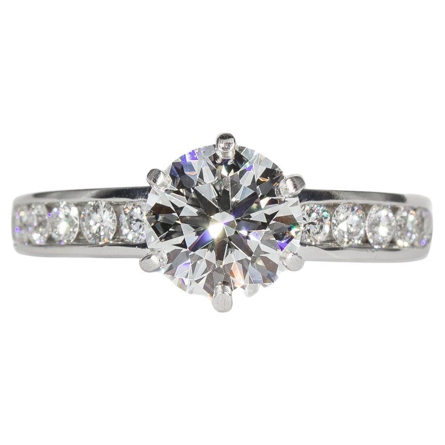 Tiffany & Co. Verlobungsring, GIA 1,22 Karat H VS1 runder Diamant im Brillantschliff