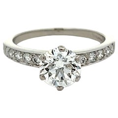 Tiffany & Co. GIA 1.29 Carats Round Brilliant Cut Diamond Platinum Ring