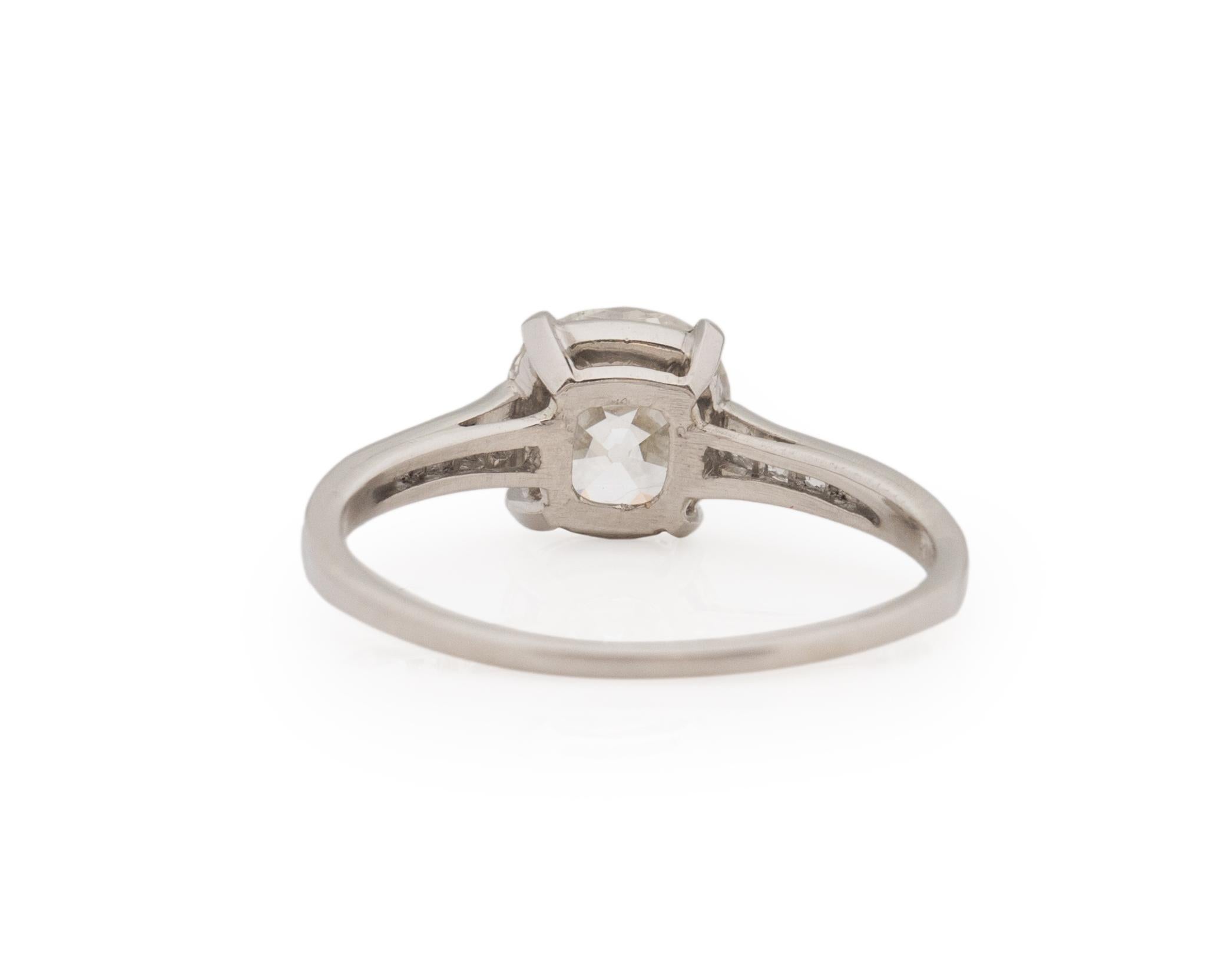 Tiffany & Co. GIA 1.68 Carat Art Deco Diamond Platinum Engagement Ring In Good Condition In Atlanta, GA