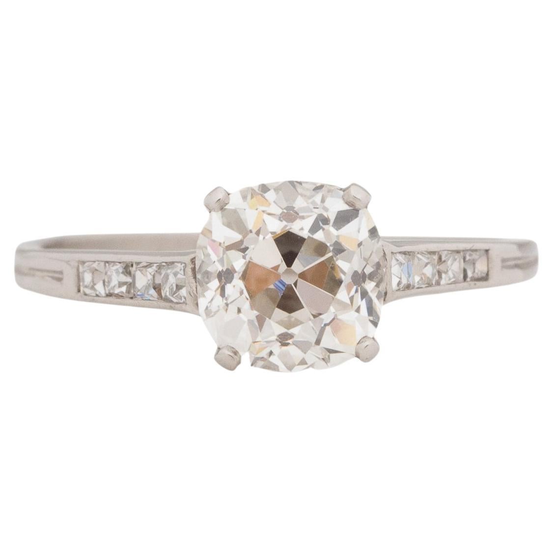 Tiffany & Co. GIA 1.68 Carat Art Deco Diamond Platinum Engagement Ring
