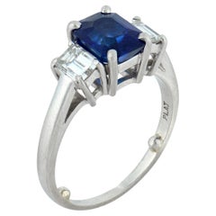 Tiffany 
Co. GIA 2.04 carat Ceylon sapphire diamond platinum ring