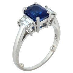 Tiffany & Co. GIA 2.04 carat Ceylon sapphire diamond platinum ring