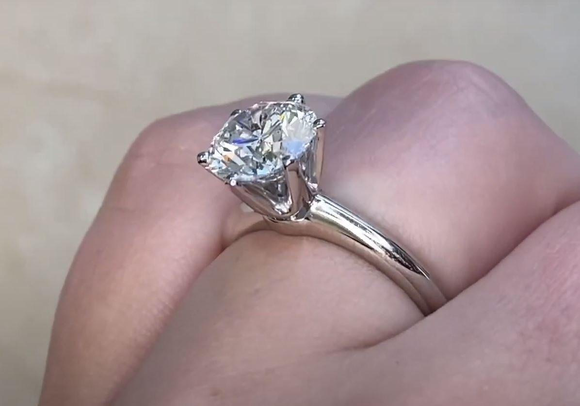 Art Deco Tiffany & Co. GIA 2.33ct Round Brilliant Cut Diamond Engagement Ring, Platinum For Sale