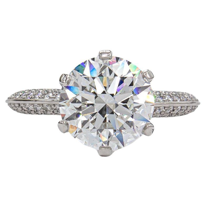 Tiffany
Co. GIA 2.70 Carat E VS1 Round Brilliant Cut Diamond Solitaire Ring