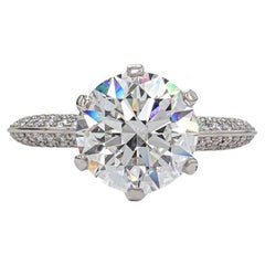 Tiffany & Co. GIA 2.70 Carat E VS1 Round Brilliant Cut Diamond Solitaire Ring