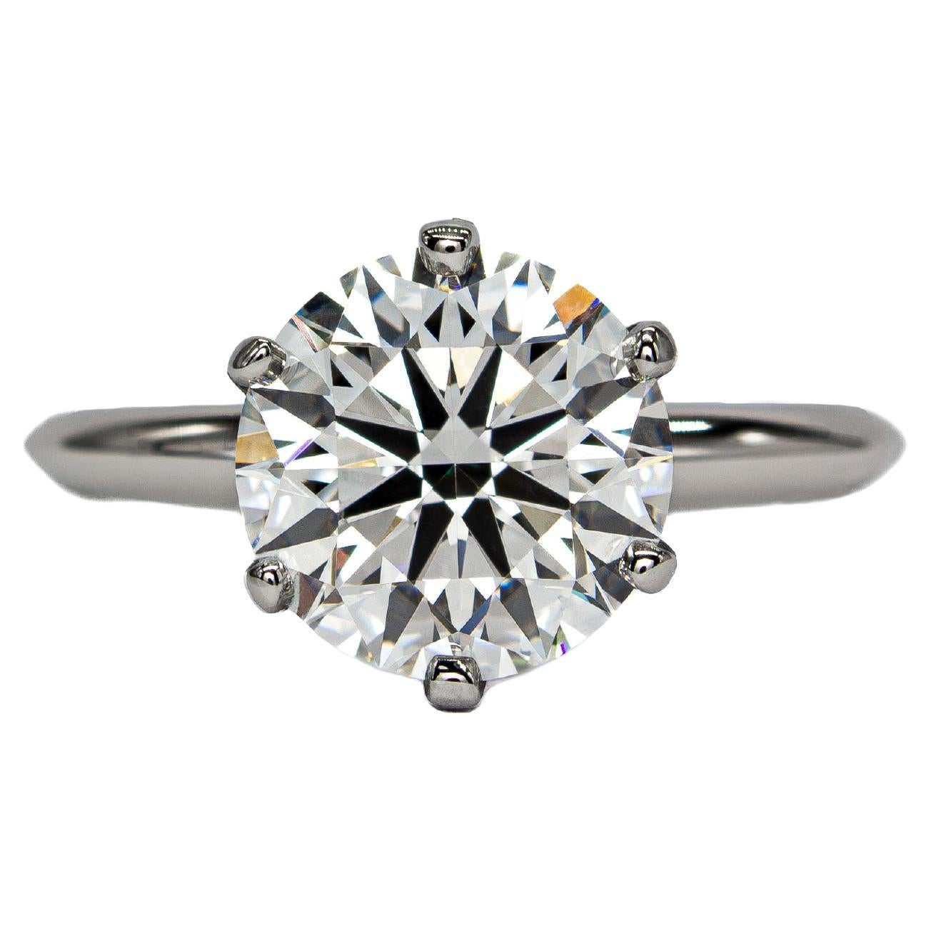 Tiffany & Co. GIA 2.86 Carat E VS2 Round Brilliant Cut Diamond Solitaire